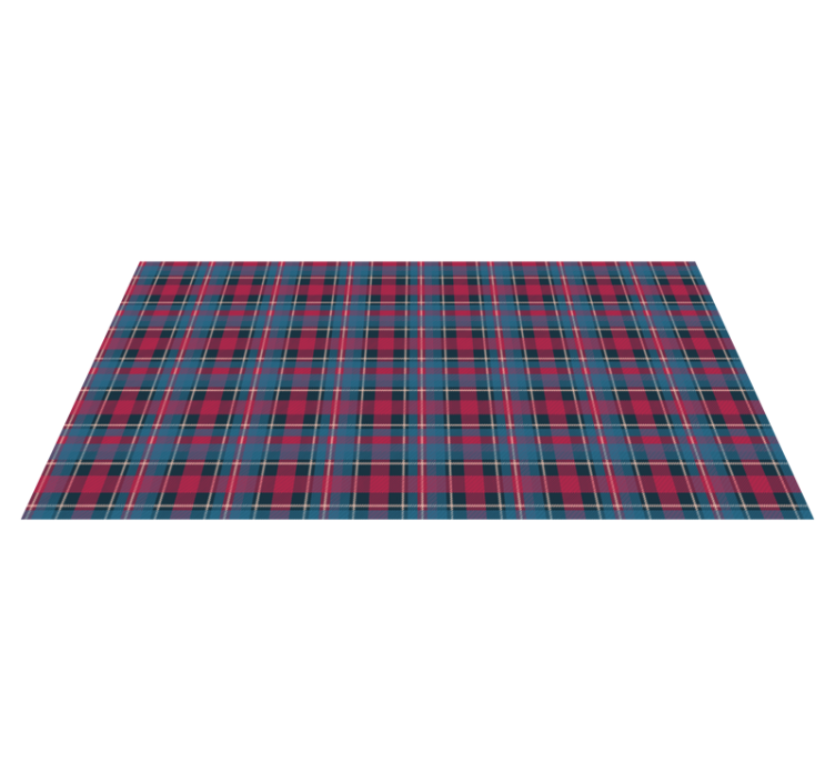 Blue and red tartan vintage rug - TenStickers