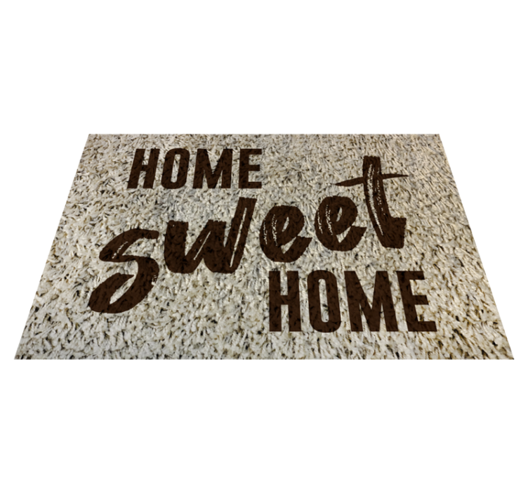 Fluffy home sweet home custom vinyl rug - TenStickers