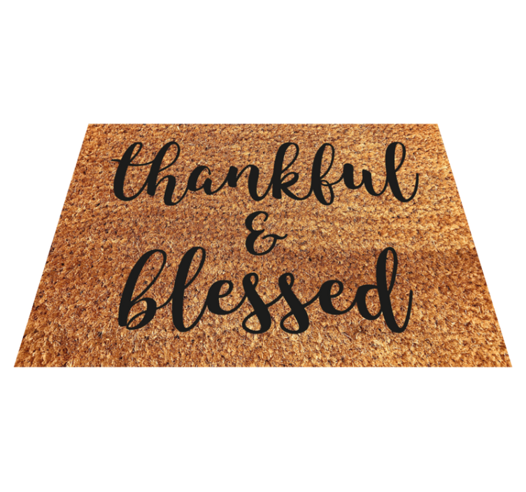 Thankful and blessed custom vinyl rug - TenStickers