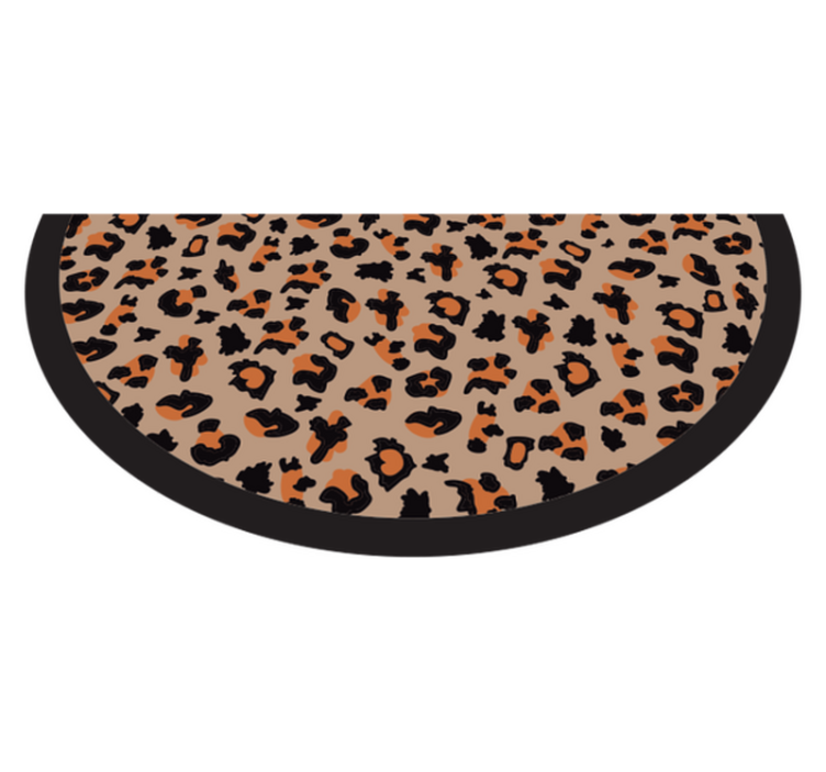 Half Round Leopard Rug animal print vinyl rug - TenStickers