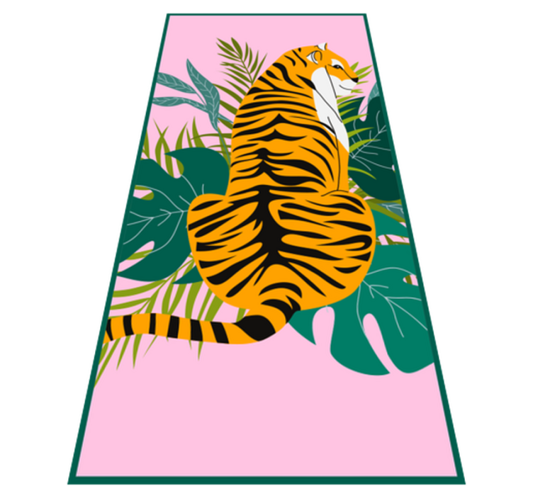 Tiger Pink Woven Throw animal print vinyl rug - TenStickers