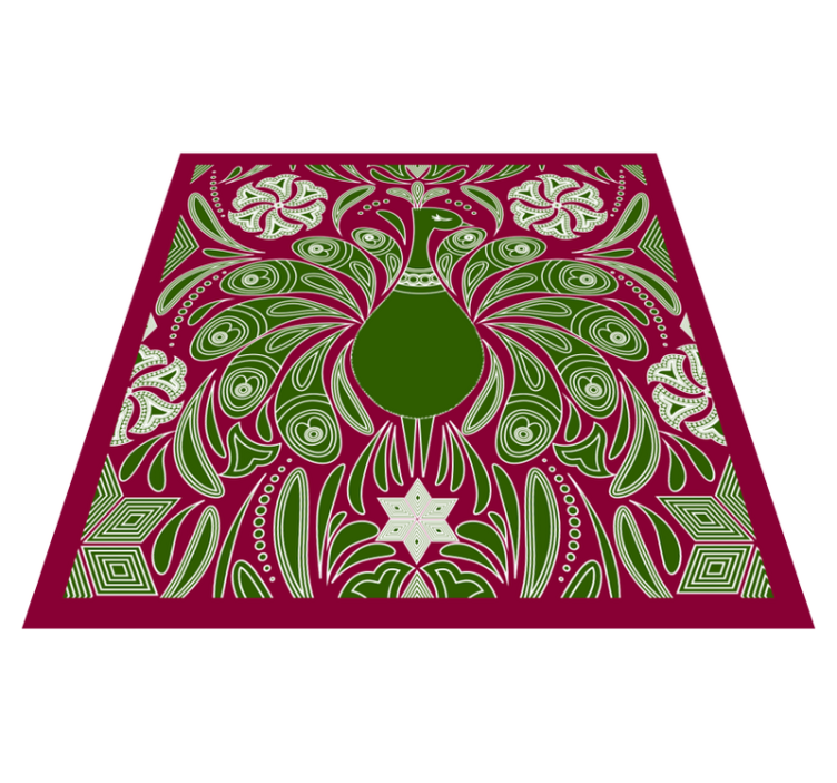 Elegant peacock pattern animal vinyl rug - TenStickers