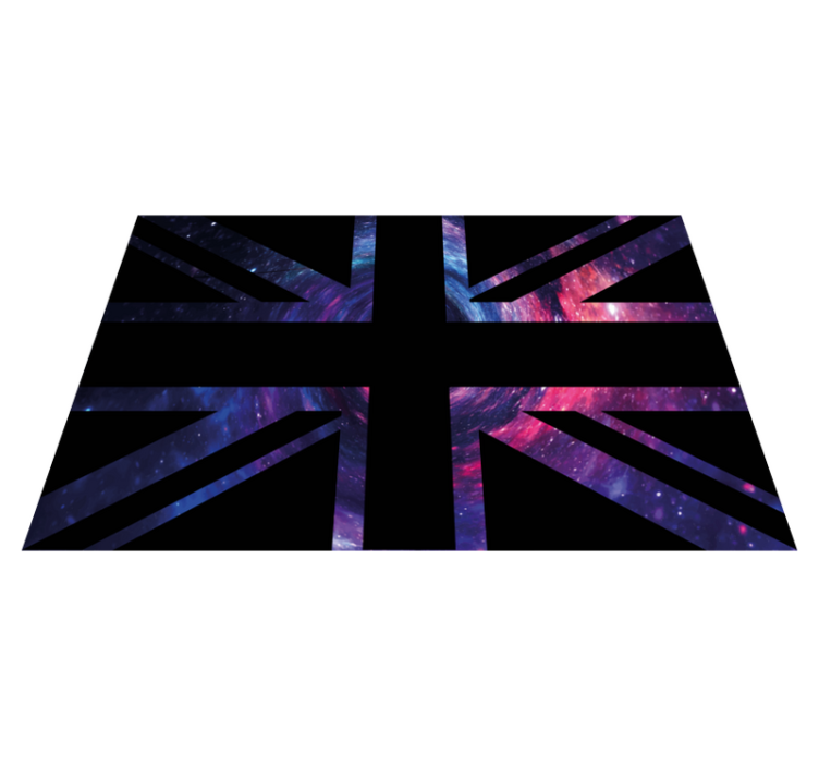 Galactic Union Jack world map vinyl rug - TenStickers