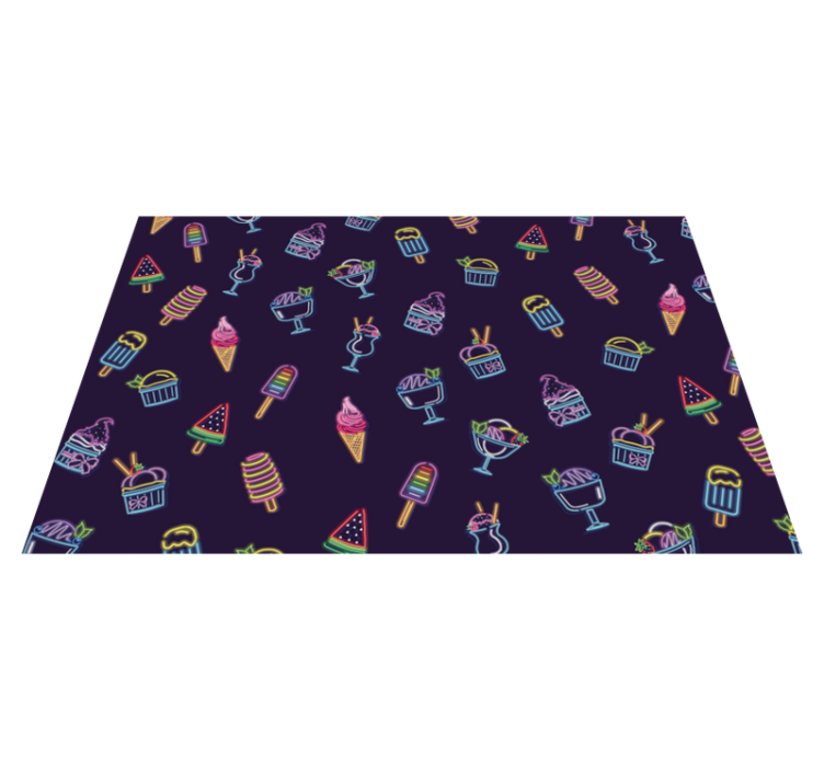 Neon Sweet Treats vinyl rug - TenStickers