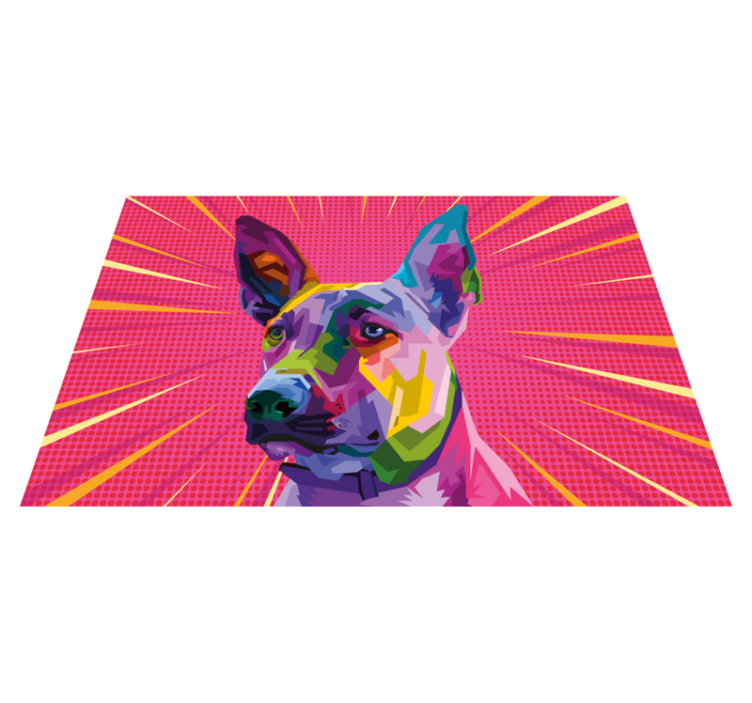 Vibrant canine artwork animal vinyl rug - TenStickers