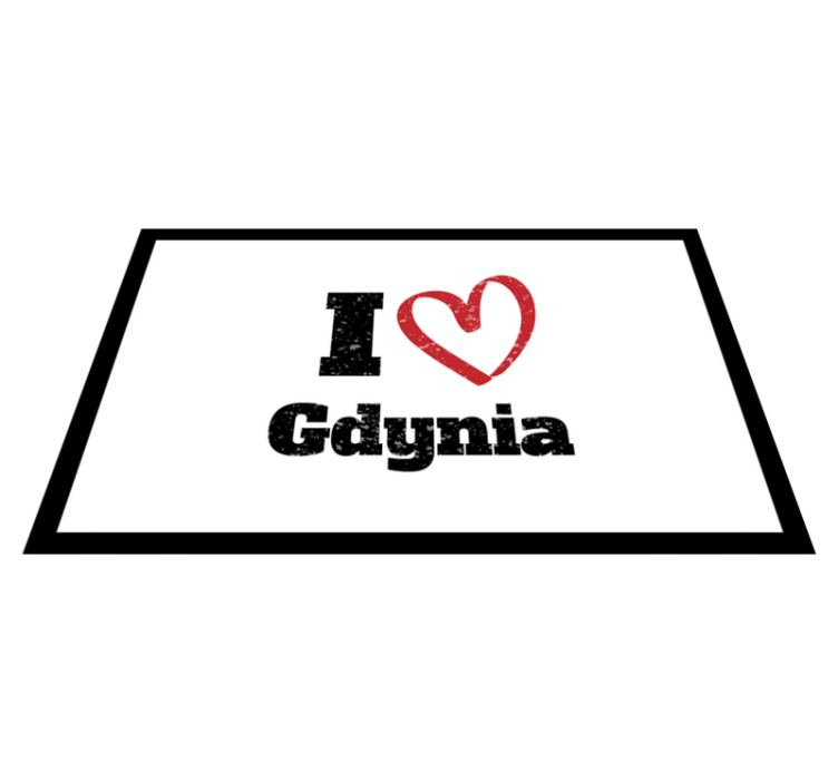I love Gdynia  custom vinyl rug - TenStickers