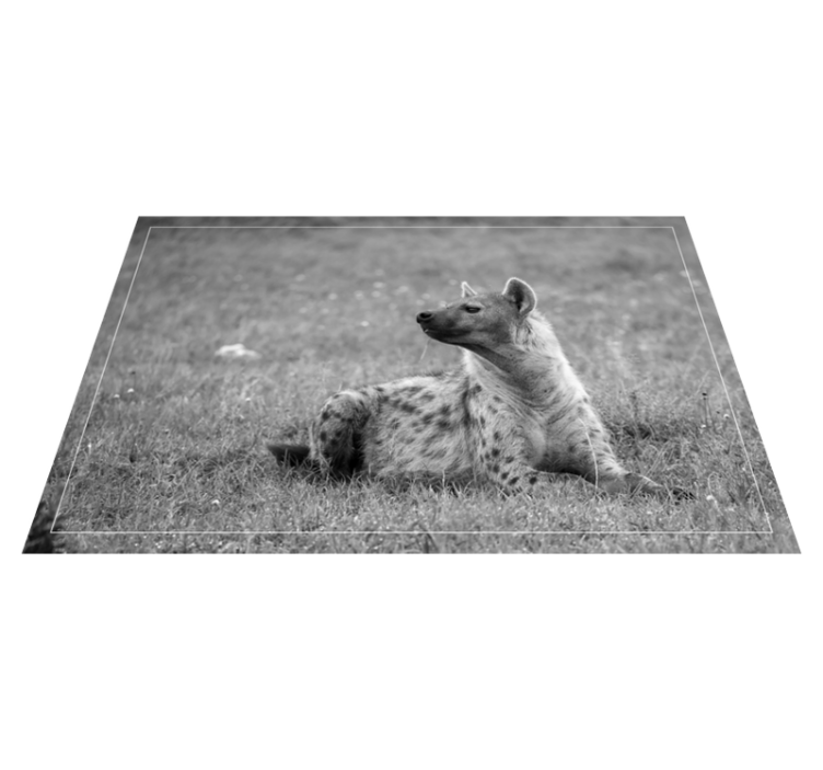 Stylish hyena portrait animal vinyl rug - TenStickers