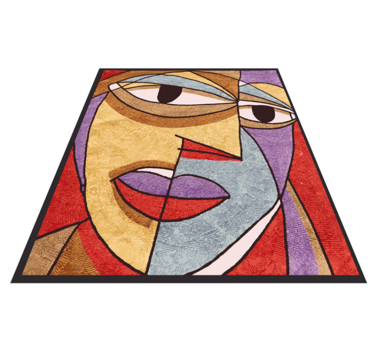 Modern art geometrical face modern rug - TenStickers