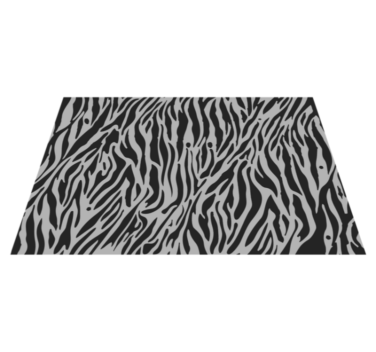 Gray zebra animal print vinyl rug - TenStickers