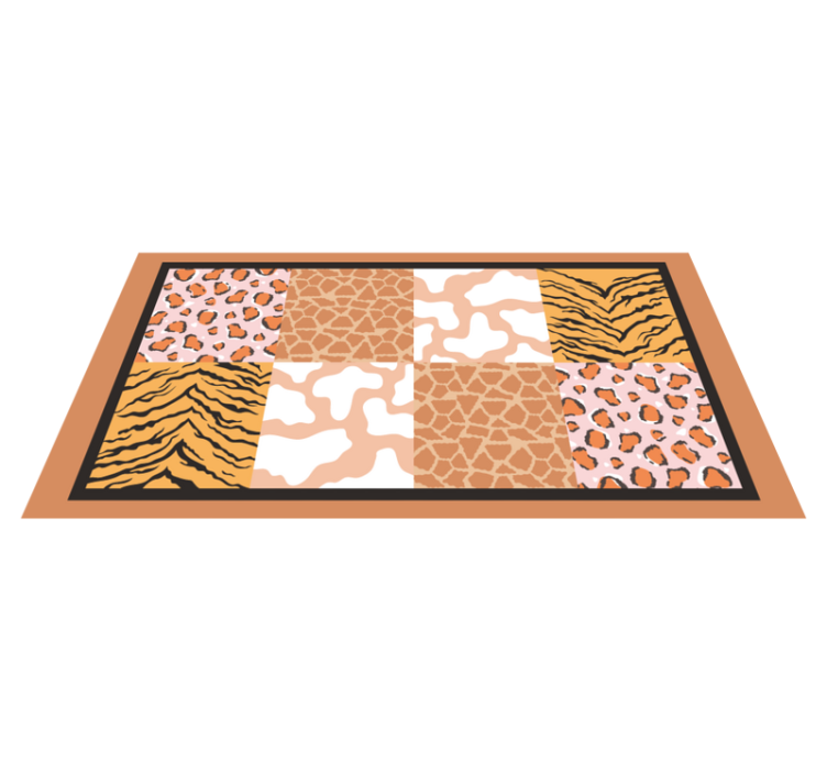 Animal print vinyl rug with wild animal patterns - TenStickers