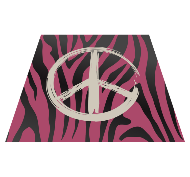 Peace Sign Pattern animal print vinyl rug - TenStickers
