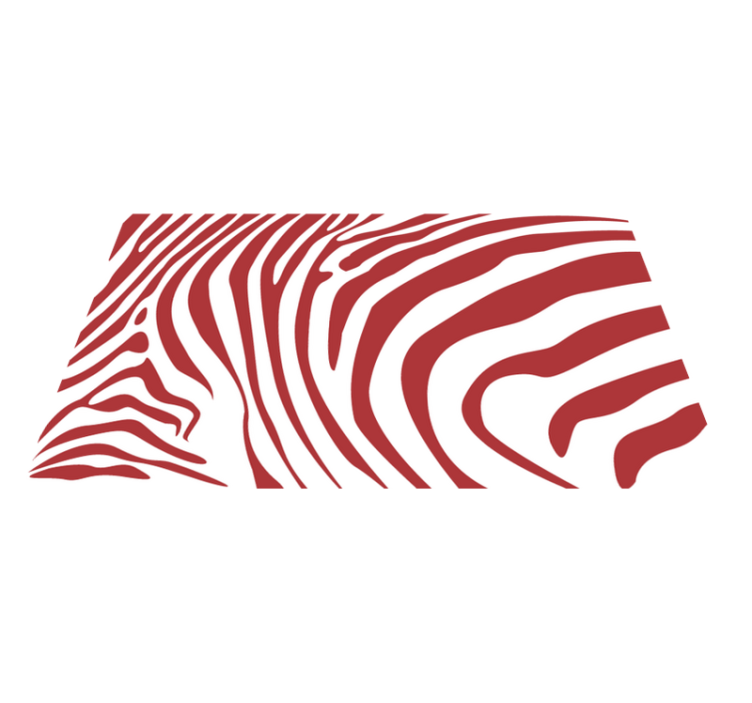 Red zebra stripes animal print vinyl rug - TenStickers