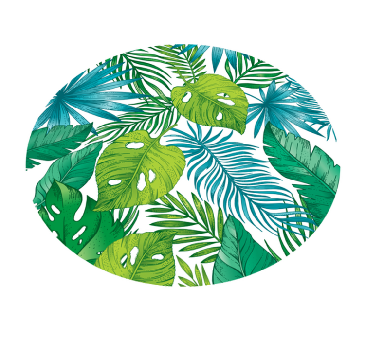 Circular Tropical Leaves  bedroom rug - TenStickers