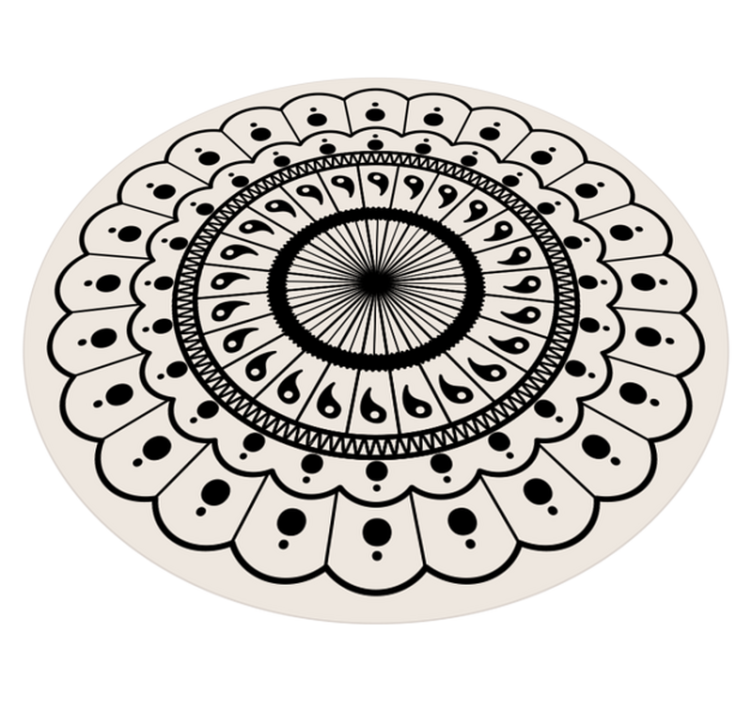 Intricate Circular Element mandala vinyl rug - TenStickers