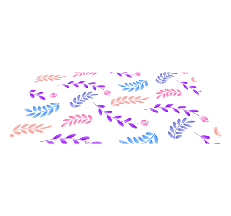 Botanical Leaf Element flower vinyl rug - TenStickers