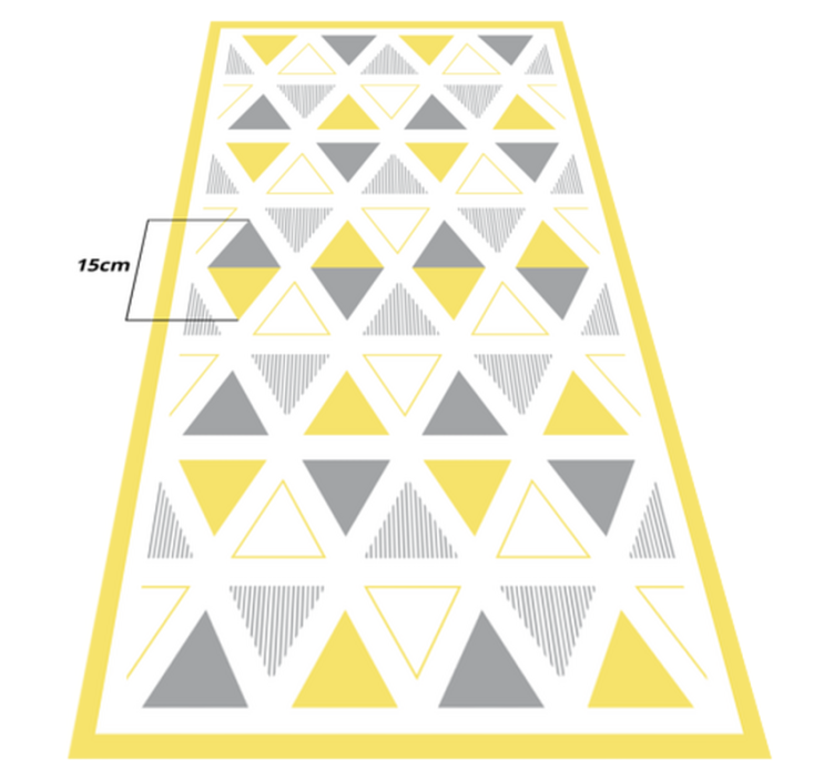 YELLOW TRIANGLE PATTERN geometric vinyl rug - TenStickers