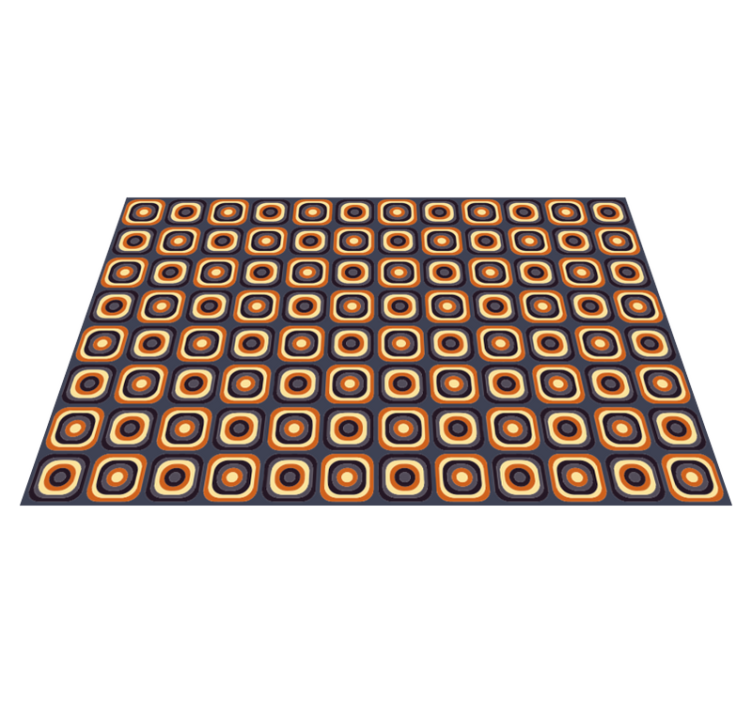 70s Circle Squares vintage vinyl rug - TenStickers