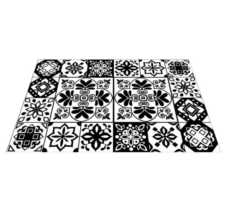 Spanish geometric design tile vinyl rug - TenStickers