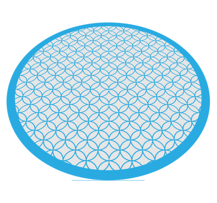 Circular blue elegant pattern geometric vinyl rug - TenStickers