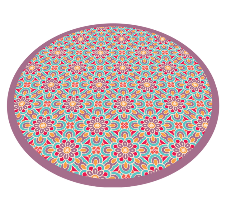 Detailed mandala greek shapes tile carpet - TenStickers