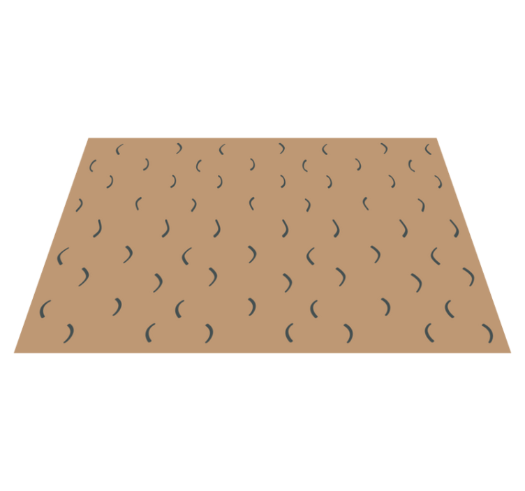 Curved brown pattern minimalist vinyl rug - TenStickers