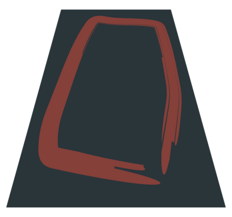 Sleek abstract shape living room vinyl rug - TenStickers