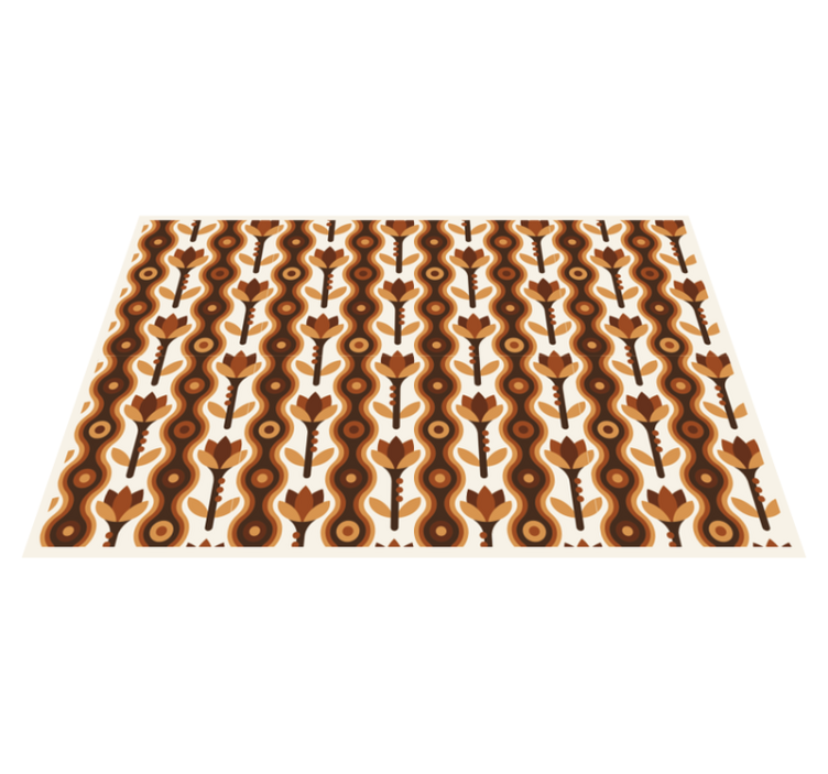 70s pop boogie flowers vintage rug - TenStickers