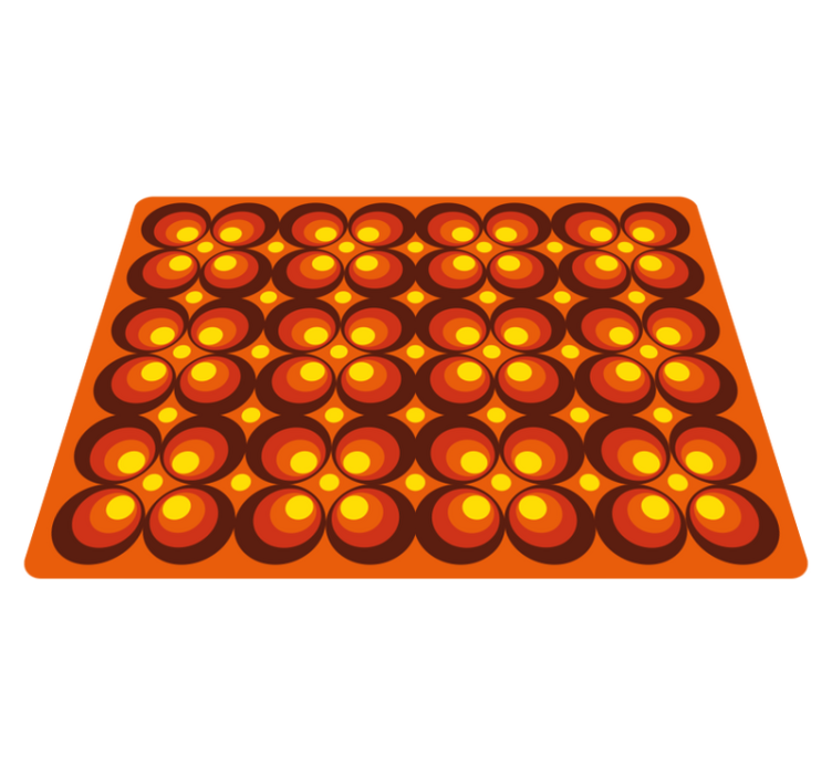 Retro Circular Patterns textured vinyl rug - TenStickers