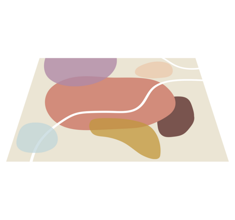 Organic shapes modern vinyl rug - TenStickers