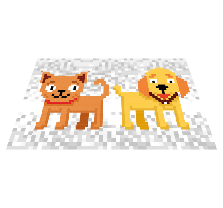 Pixel art pets animal rug - TenStickers