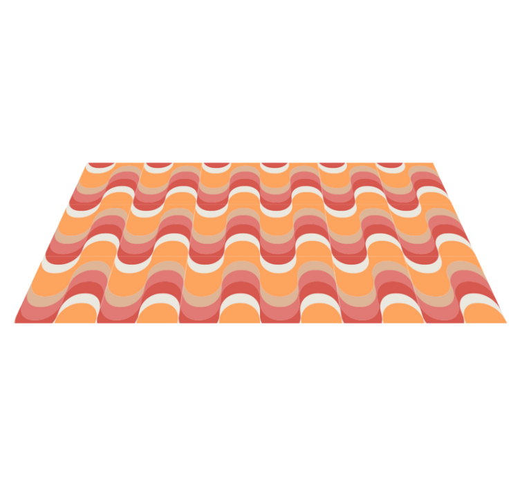 70's vintage waves geometric rugs - TenStickers