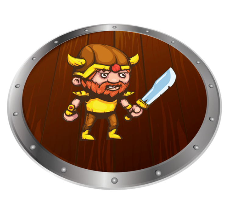 Viking warrior on brown surface vinyl rug - TenStickers
