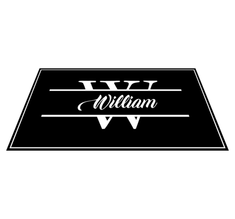 Elegant custom name and initial modern vinyl rug - TenStickers