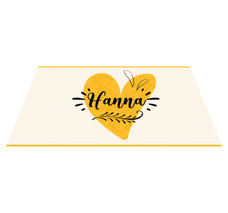 Custom orange heart teenager vinyl rug - TenStickers