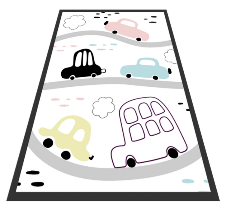 Scandinavian roads nursery vinyl rug - TenStickers