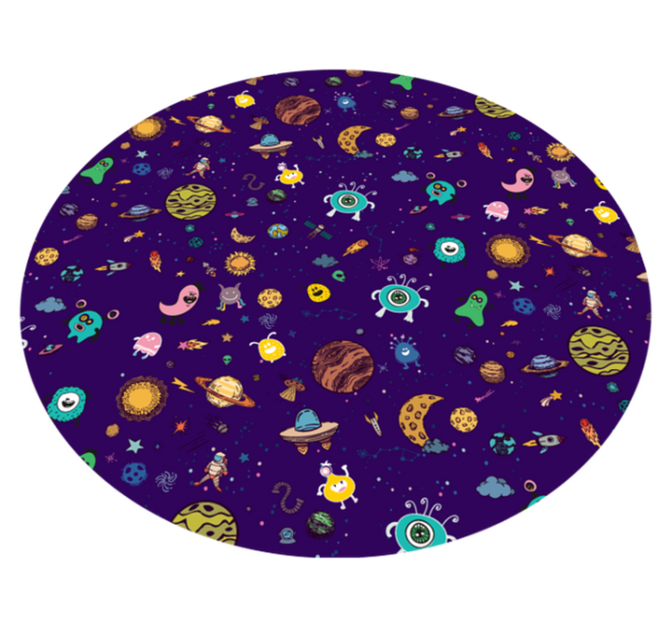 Cosmic Creatures Adventure vinyl rug - TenStickers