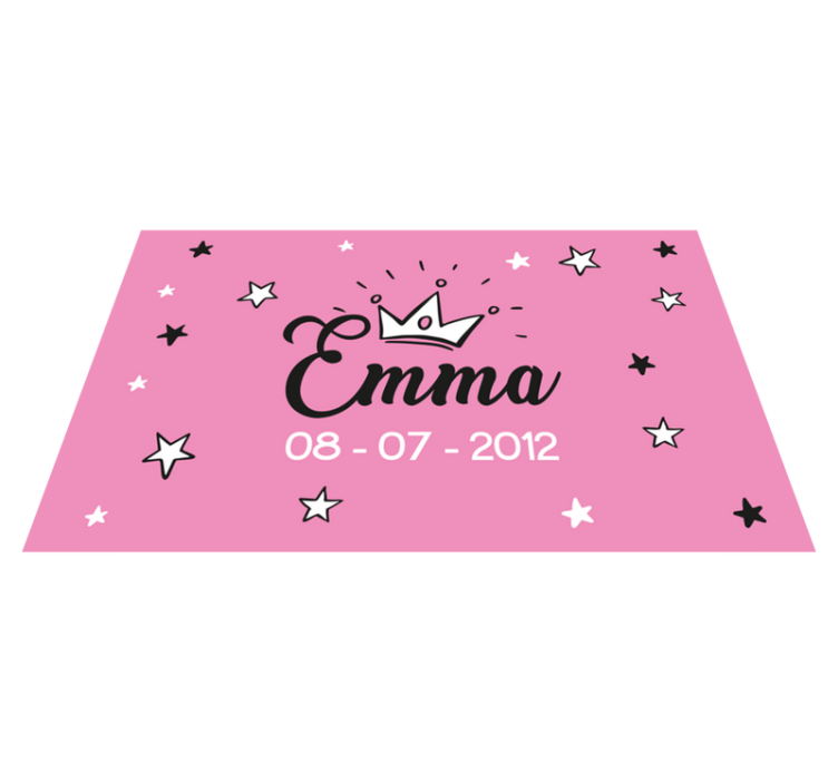 Baby pink Princess with name  personalized mat - TenStickers