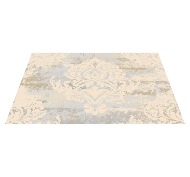 Sophisticated Damask dining room vinyl rug - TenStickers