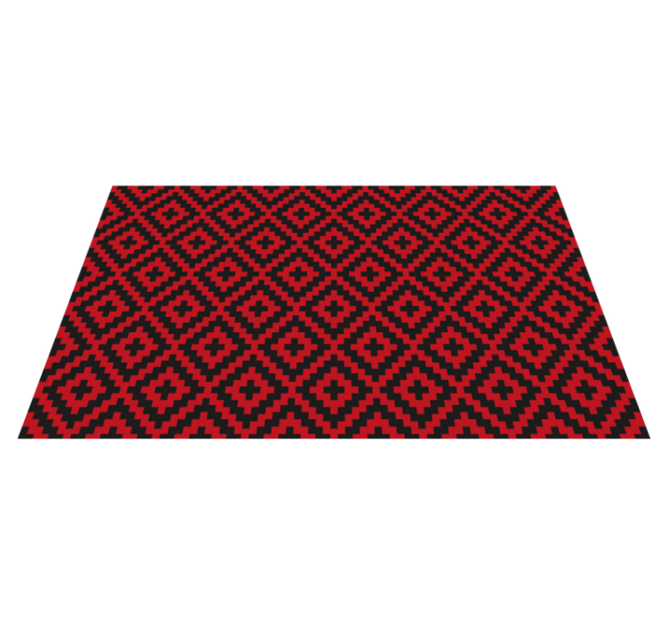 Dark red squares mosaic tiles effect vinyl rug - TenStickers