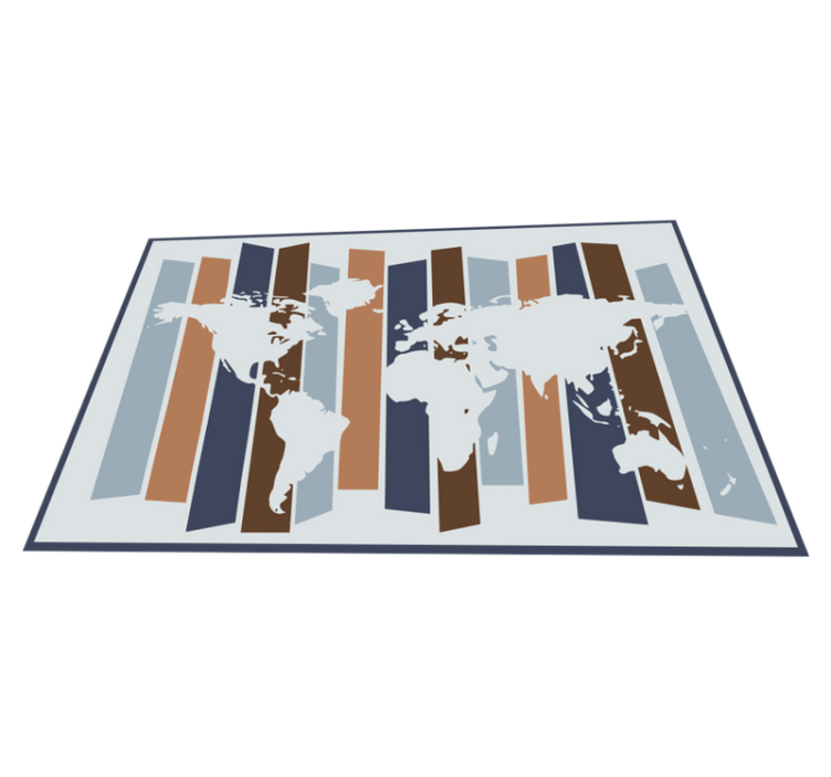 Nordic colors world map rug - TenStickers