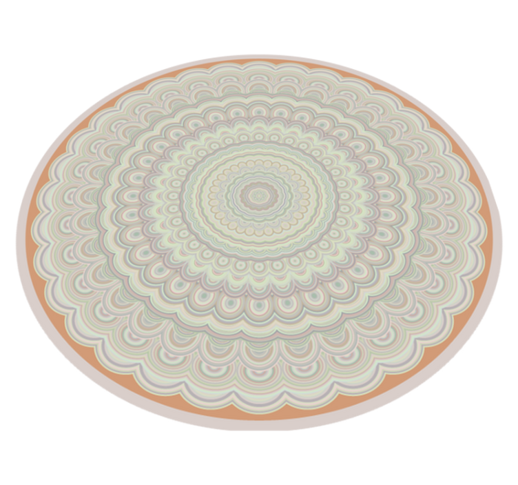 Circular beige mandala mandala vinyl rug - TenStickers