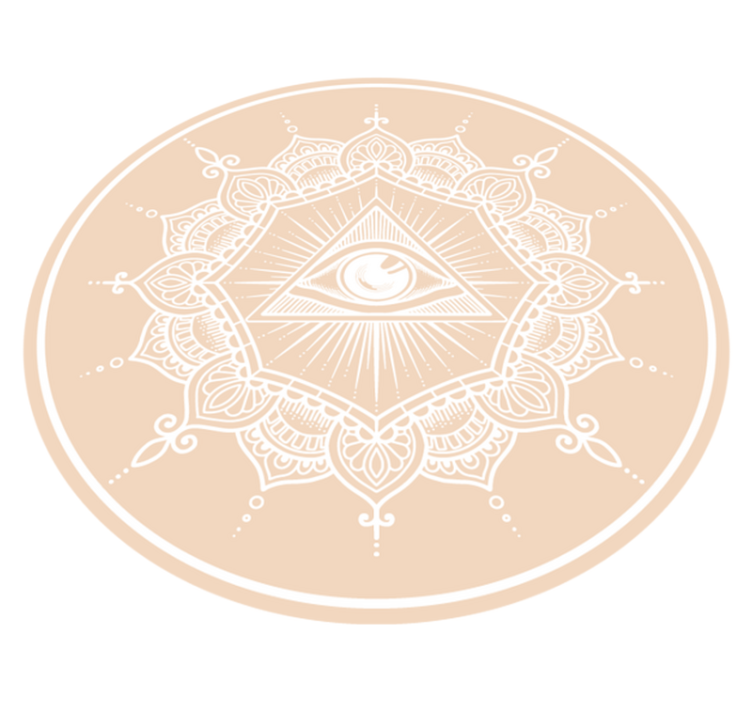 All-seeing beige eye mandala vinyl rug - TenStickers