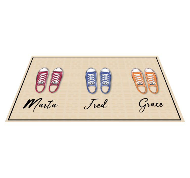 Shoes personalized vinyl mat - TenStickers