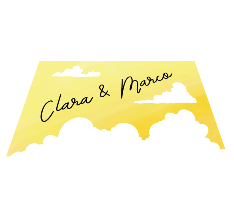 Cloudy couple design custom vinyl rug - TenStickers