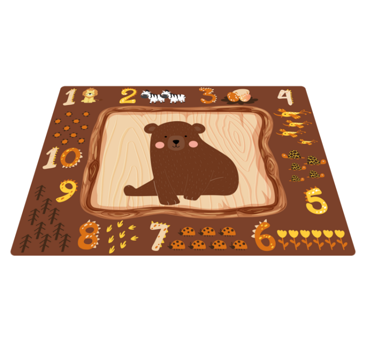 Bear educational design kids vinyl rug - TenStickers