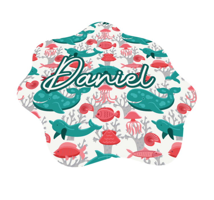 Aquatic animals with name baby play mat - TenStickers