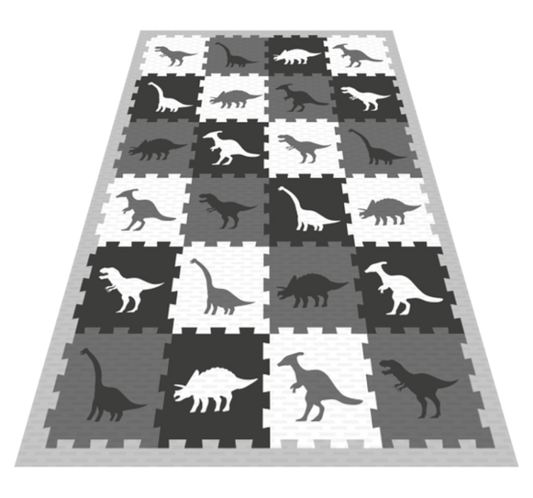 Gray animal puzzle baby play mat - TenStickers