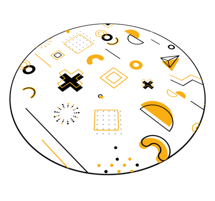 Geometric vinyl rug with modern math shapes - TenStickers