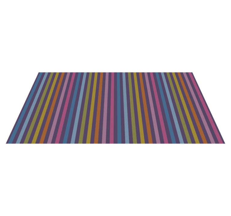 Thin multi-colored lines stripes vinyl rug - TenStickers