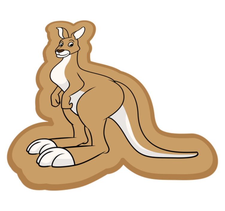 Cool cartoon kangaroo animal rug - TenStickers
